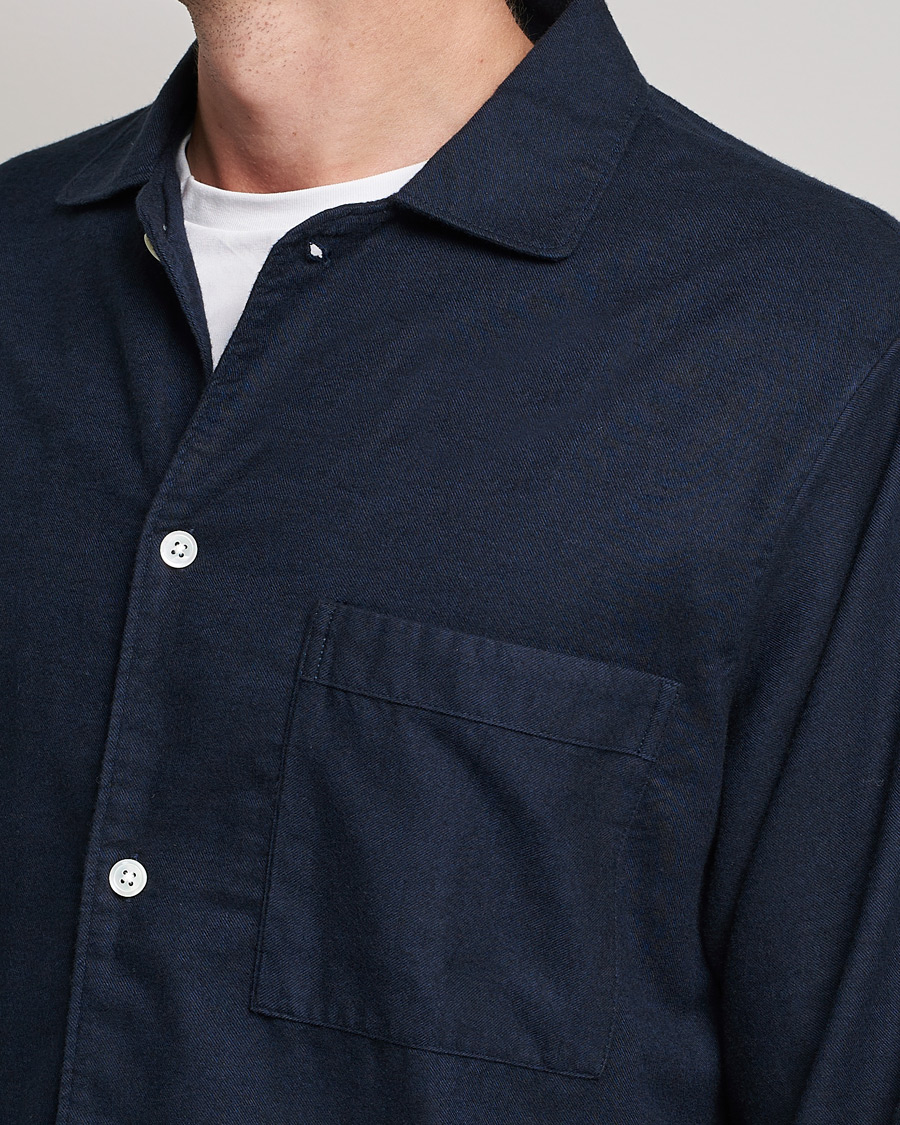 Herren | Schlafanzüge & Bademäntel | Tekla | Flannel Pyjama Shirt Midnight Blue