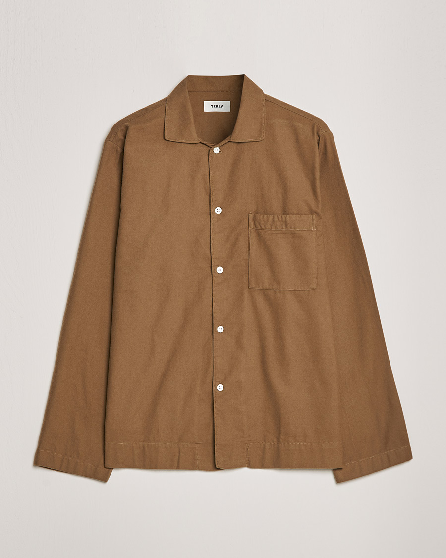 Herren | Schlafanzüge & Bademäntel | Tekla | Flannel Pyjama Shirt Moss