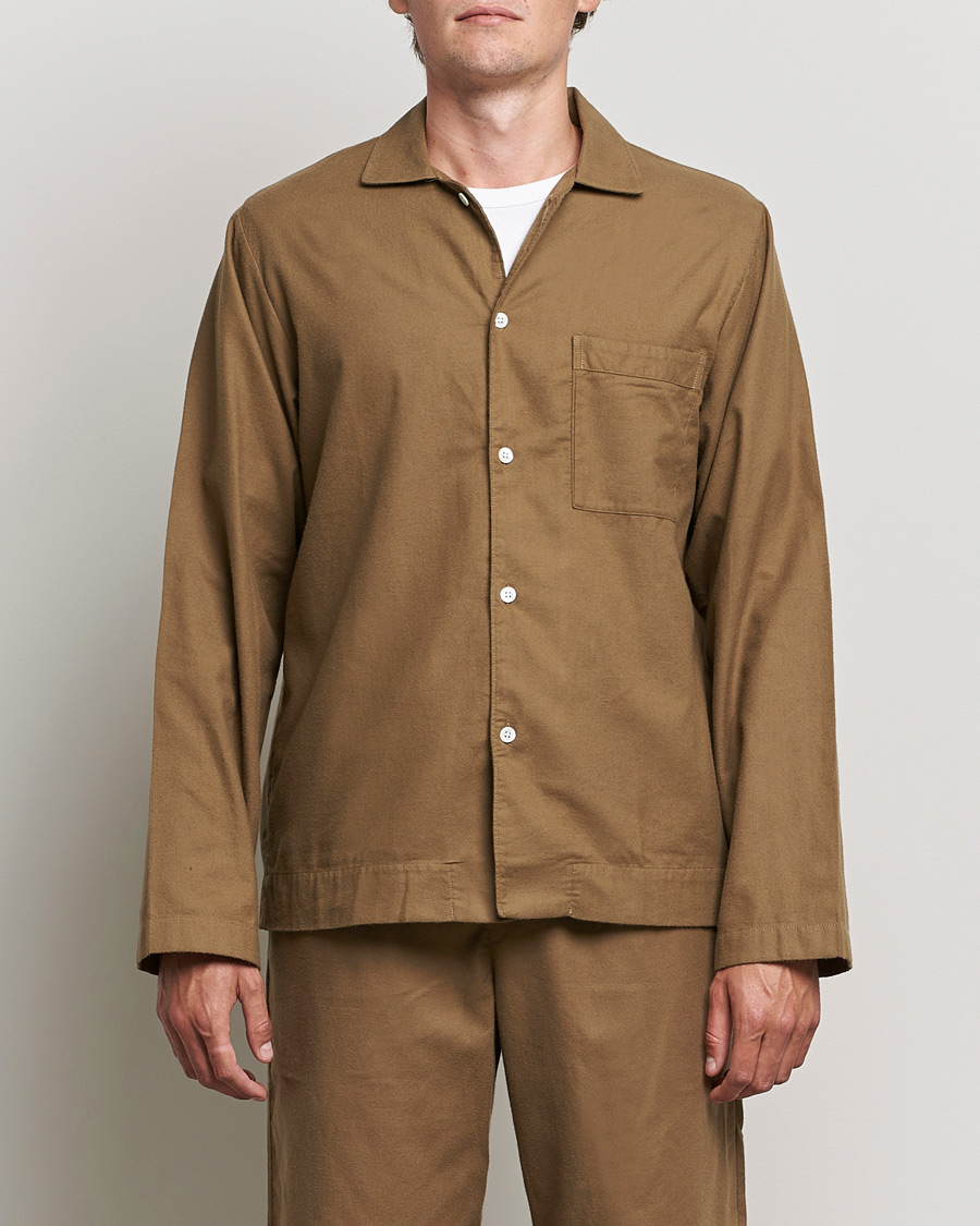 Herren | Pyjama Oberteile | Tekla | Flannel Pyjama Shirt Moss