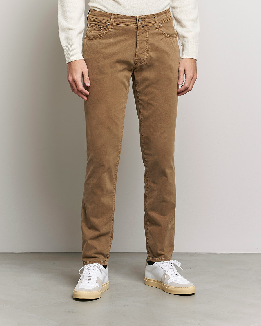 Herren | Hosen | Jacob Cohën | Bard 5-Pocket Cotton Trousers Light Brown