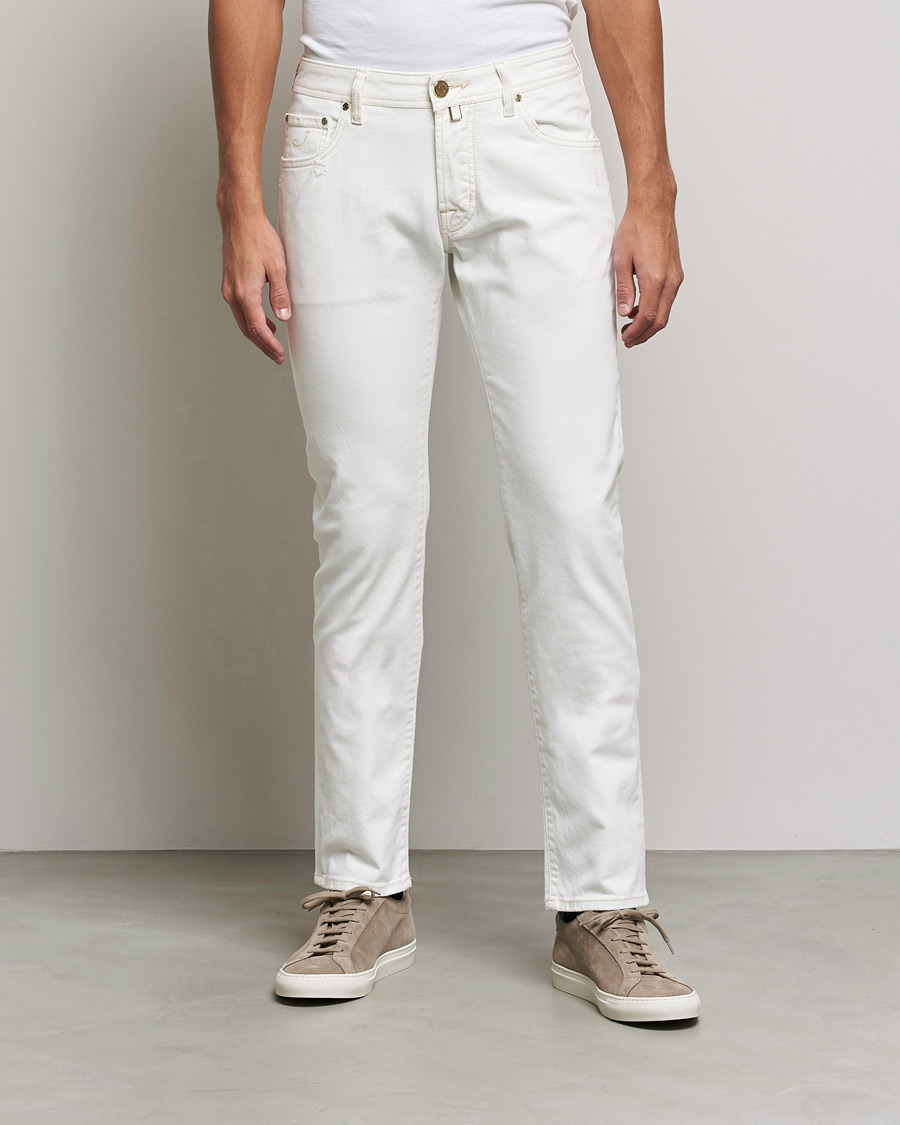Herren | Jeans | Jacob Cohën | Nick Bio Cotton Slim Fit Jeans Off White