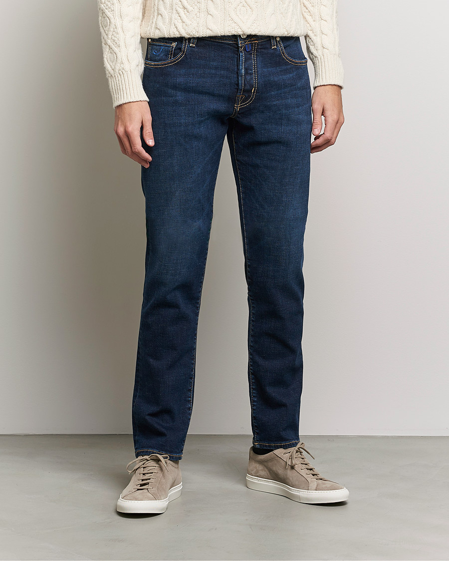 Herren | Jeans | Jacob Cohën | Nick Slim Fit Organic Cotton Jeans Mid Blue