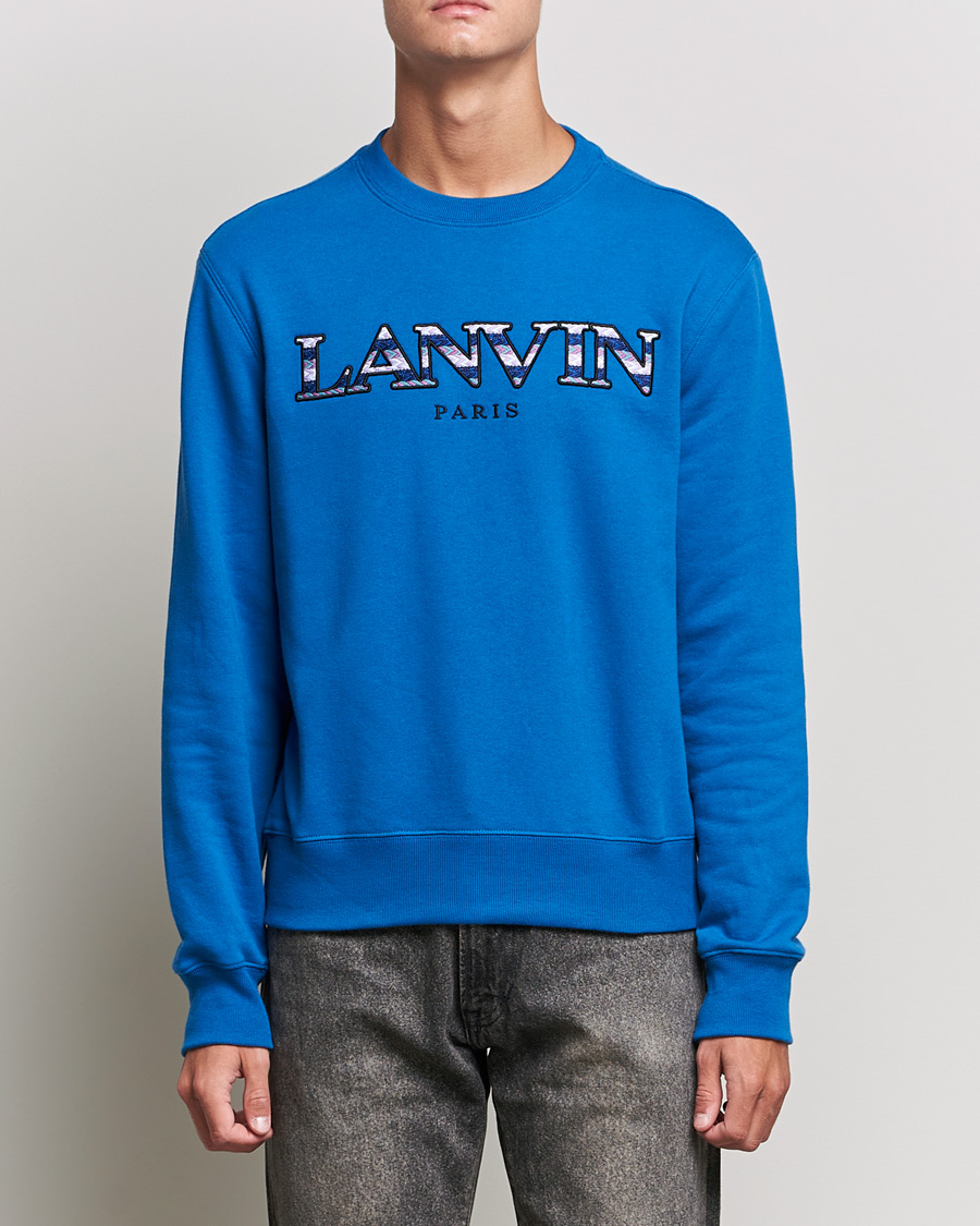Herren | Pullover | Lanvin | Curb Logo Sweatshirt Blue Ocean