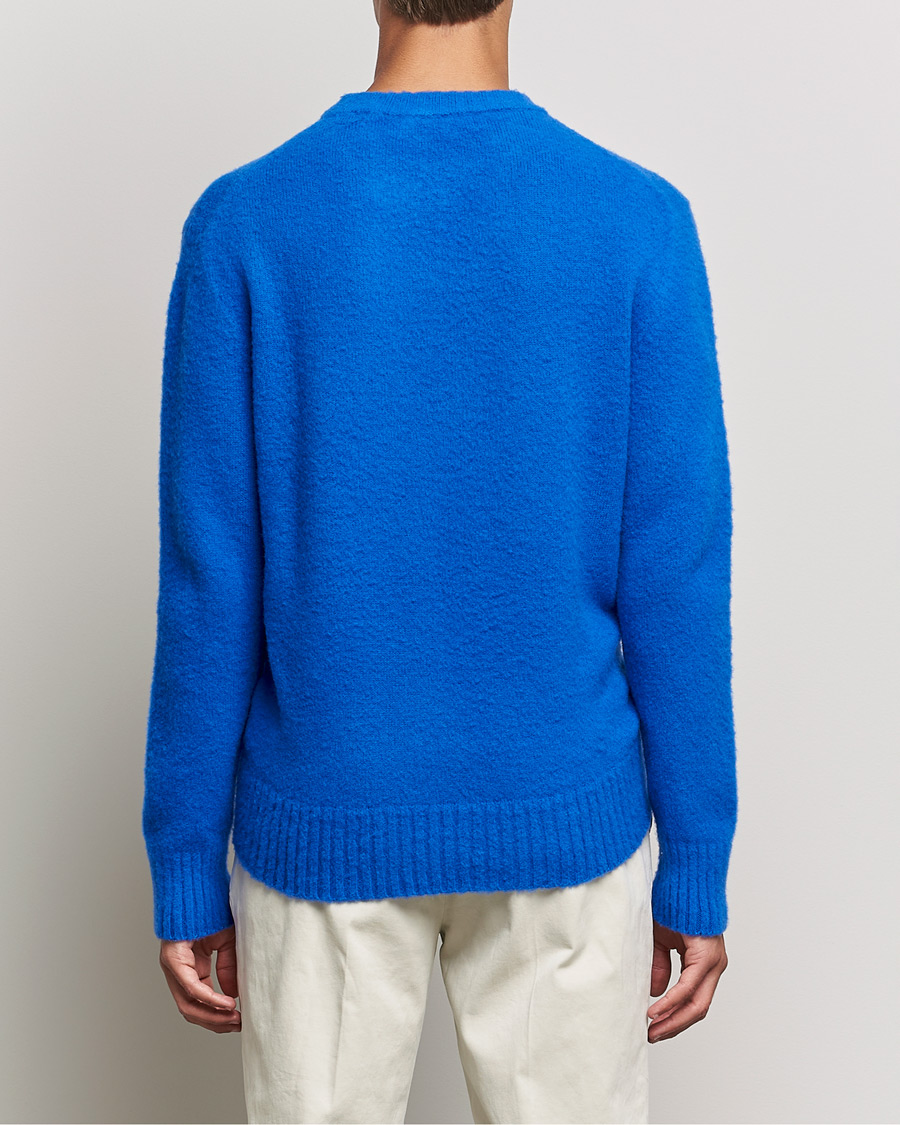 Herren | Pullover | Piacenza Cashmere | Brushed Wool Crew Neck Royal Blue
