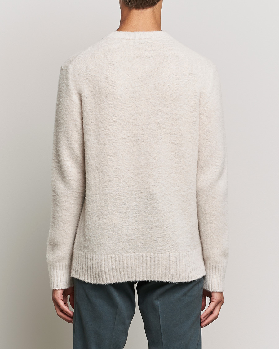 Herren | Pullover | Piacenza Cashmere | Brushed Wool Crew Neck Beige
