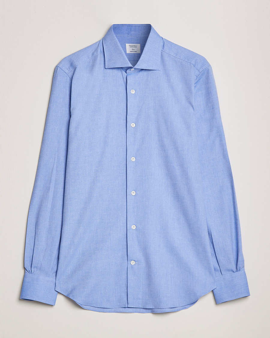 Herren | Hemden | Mazzarelli | Soft Twill Cotton Shirt Light Blue