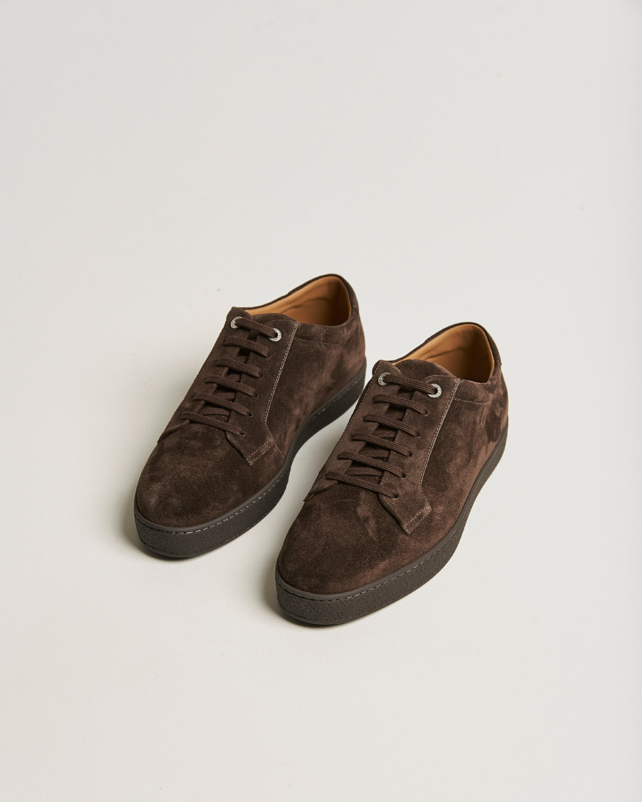 Herren | John Lobb Molton Soft Suede Sneaker Dark Brown Suede | John Lobb | Molton Soft Suede Sneaker Dark Brown Suede