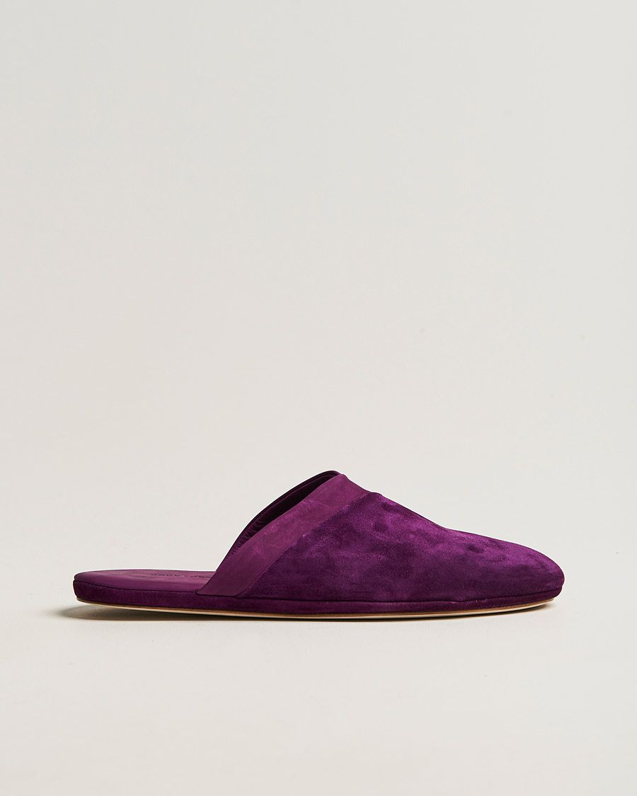 Herren | John Lobb Knighton Slipper Purple Cashmere Suede | John Lobb | Knighton Slipper Purple Cashmere Suede