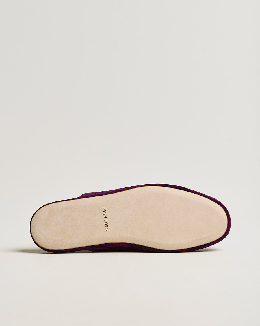 Herren | John Lobb Knighton Slipper Purple Cashmere Suede | John Lobb | Knighton Slipper Purple Cashmere Suede