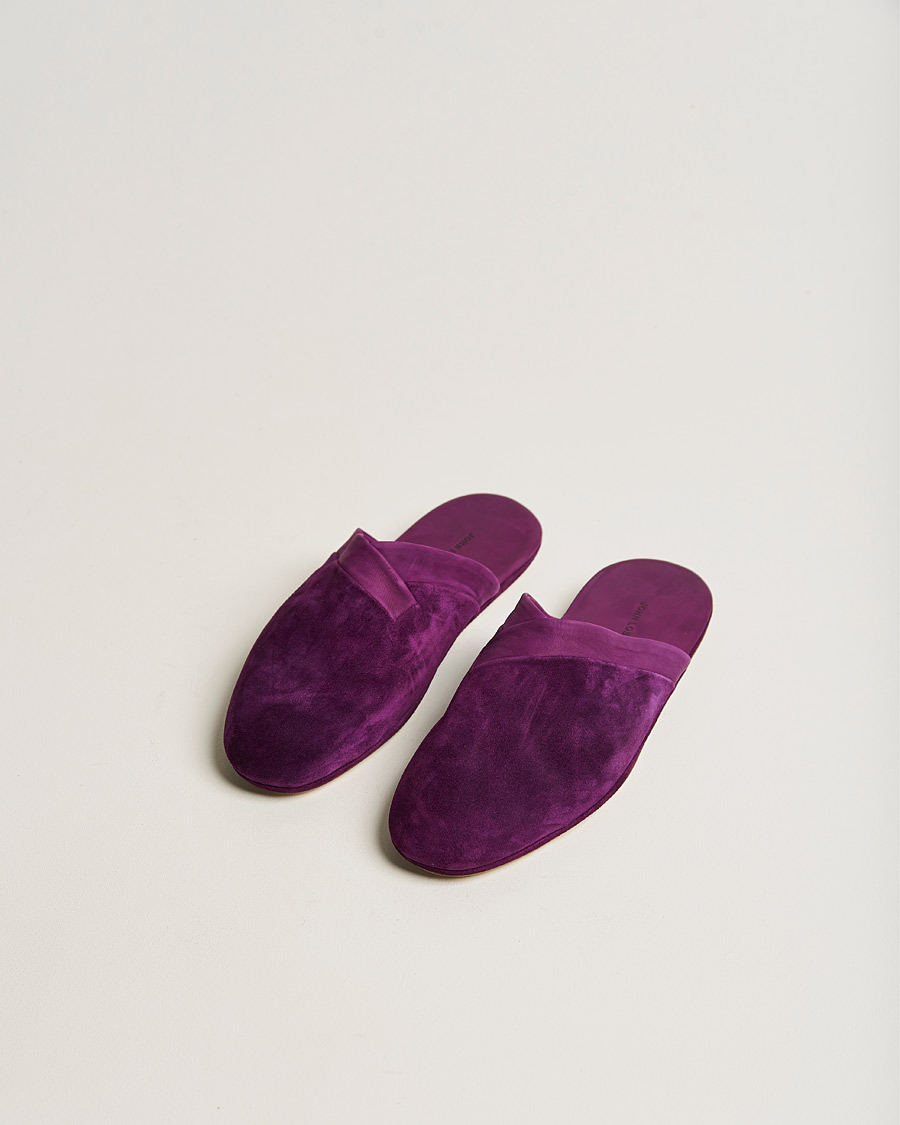 Herren | John Lobb Knighton Slipper Purple Cashmere Suede | John Lobb | Knighton Slipper Purple Cashmere Suede