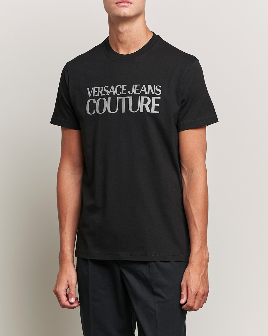 Herren | T-Shirts | Versace Jeans Couture | Logo T-Shirt Black/Silver