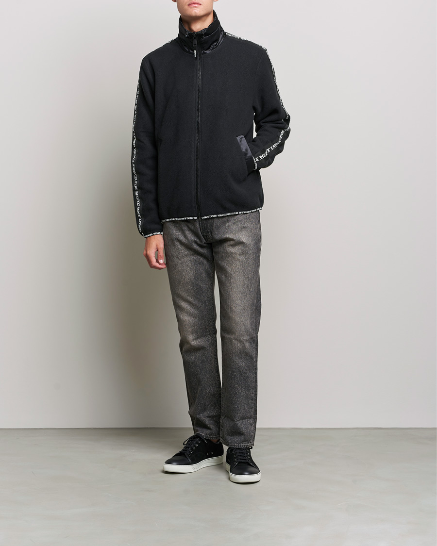 Herren | Pullover | Versace Jeans Couture | Tape Logo Full Zip Black