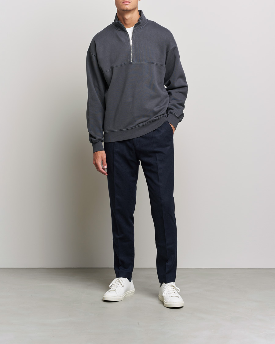 Herren | Pullover | Colorful Standard | Classic Organic Half-Zip Lava Grey