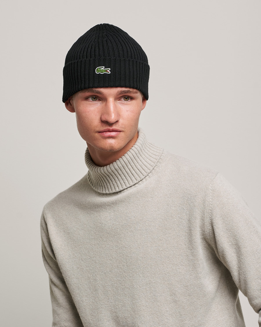 Herren | Mützen | Lacoste | Wool Knitted Beanie Black