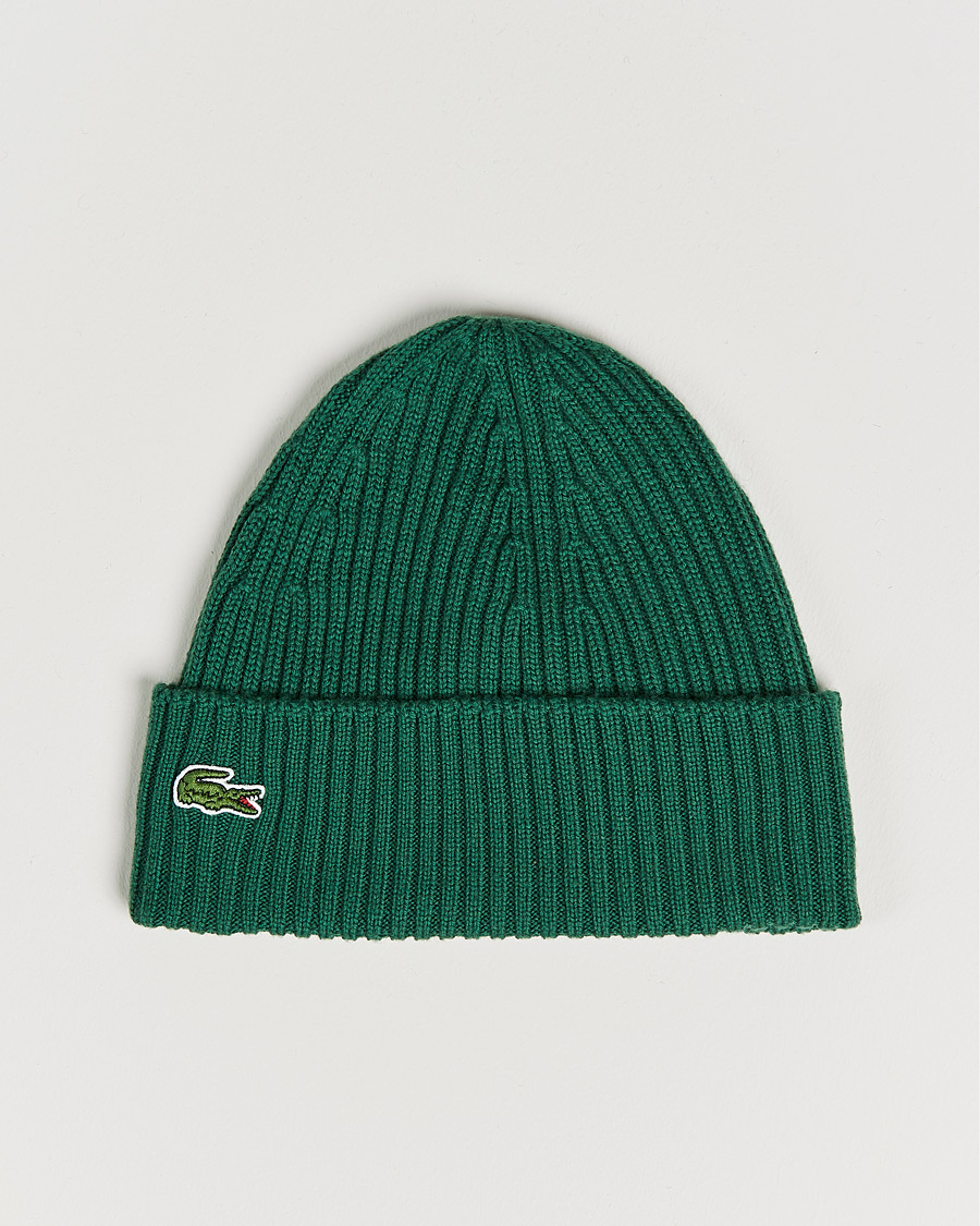 Herren | Lacoste Wool Knitted Beanie Green | Lacoste | Wool Knitted Beanie Green