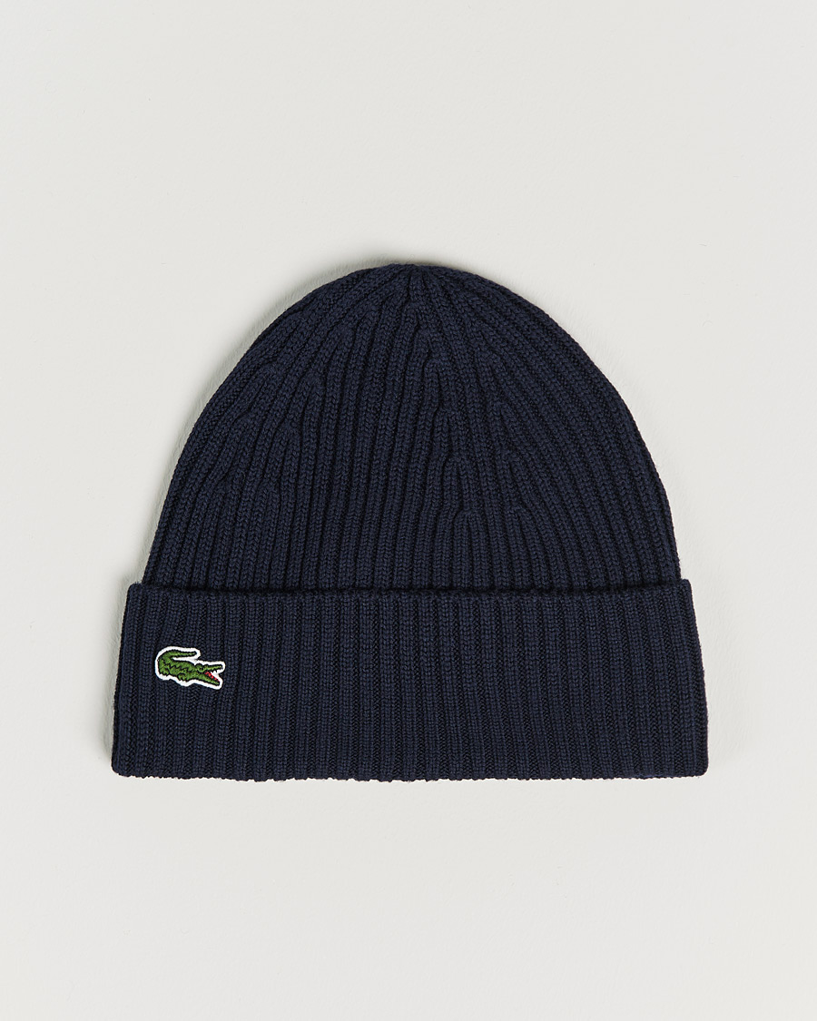 Herren | Lacoste Wool Knitted Beanie Navy | Lacoste | Wool Knitted Beanie Navy
