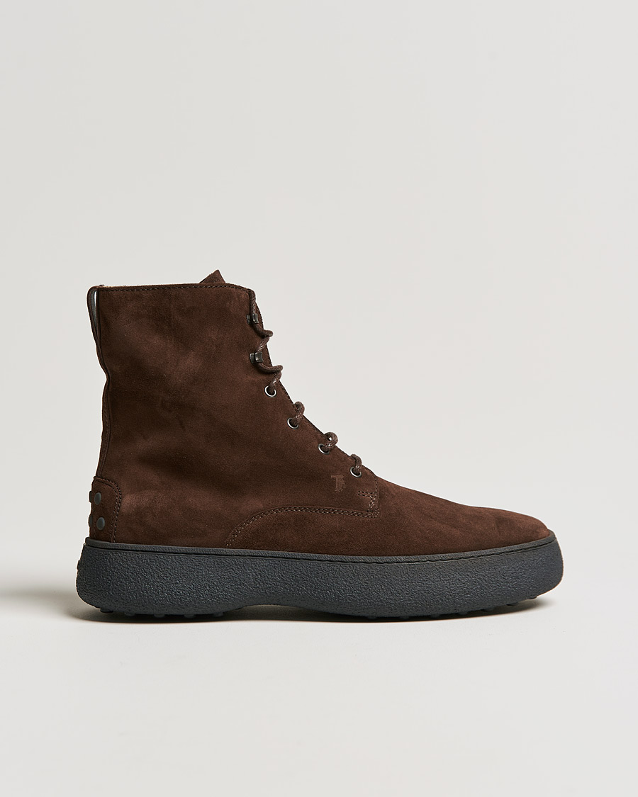 Herren | Tod's Gommino Winter Boots Dark Brown Suede | Tod's | Gommino Winter Boots Dark Brown Suede