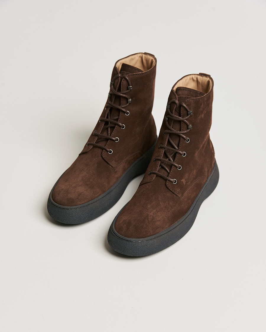 Herren | Tod's Gommino Winter Boots Dark Brown Suede | Tod's | Gommino Winter Boots Dark Brown Suede