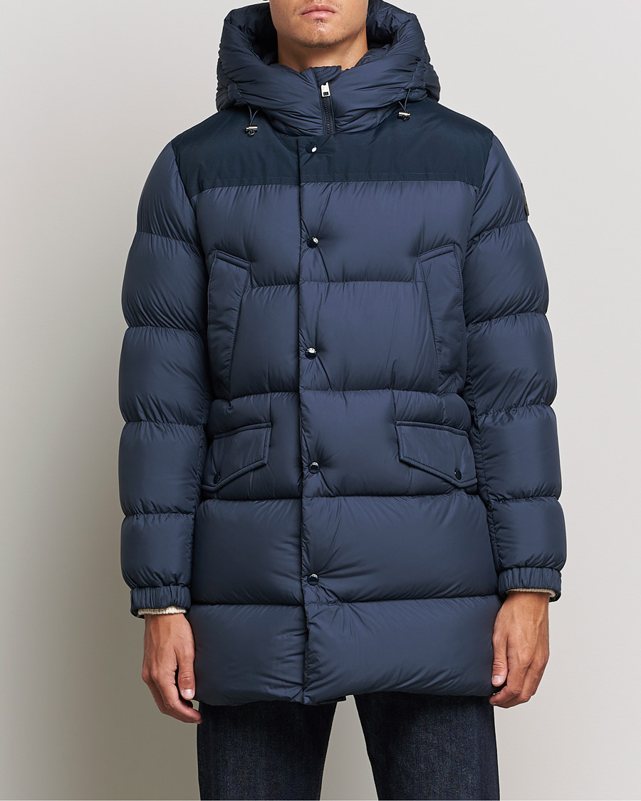 Herren | Jacken | Woolrich | Microfiber Sierra Padded Parka Melton Blue