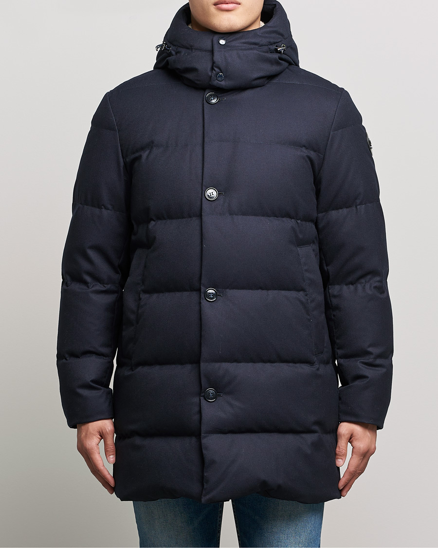 Herren | Jacken | Woolrich | Luxe Long Parka Melton Blue