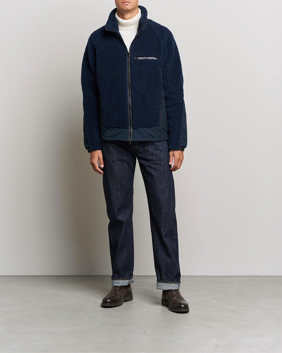 Herren | Jacken | Woolrich | Sherpa Hybrid Jacket Melton Blue