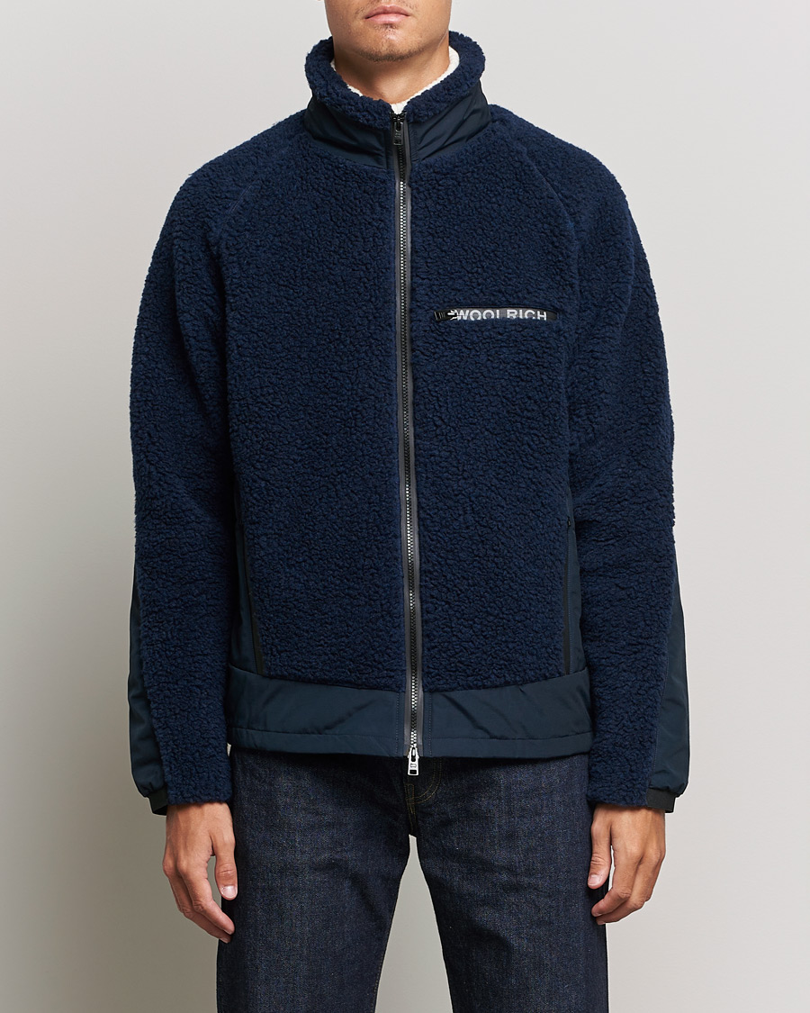 Herren | Jacken | Woolrich | Sherpa Hybrid Jacket Melton Blue