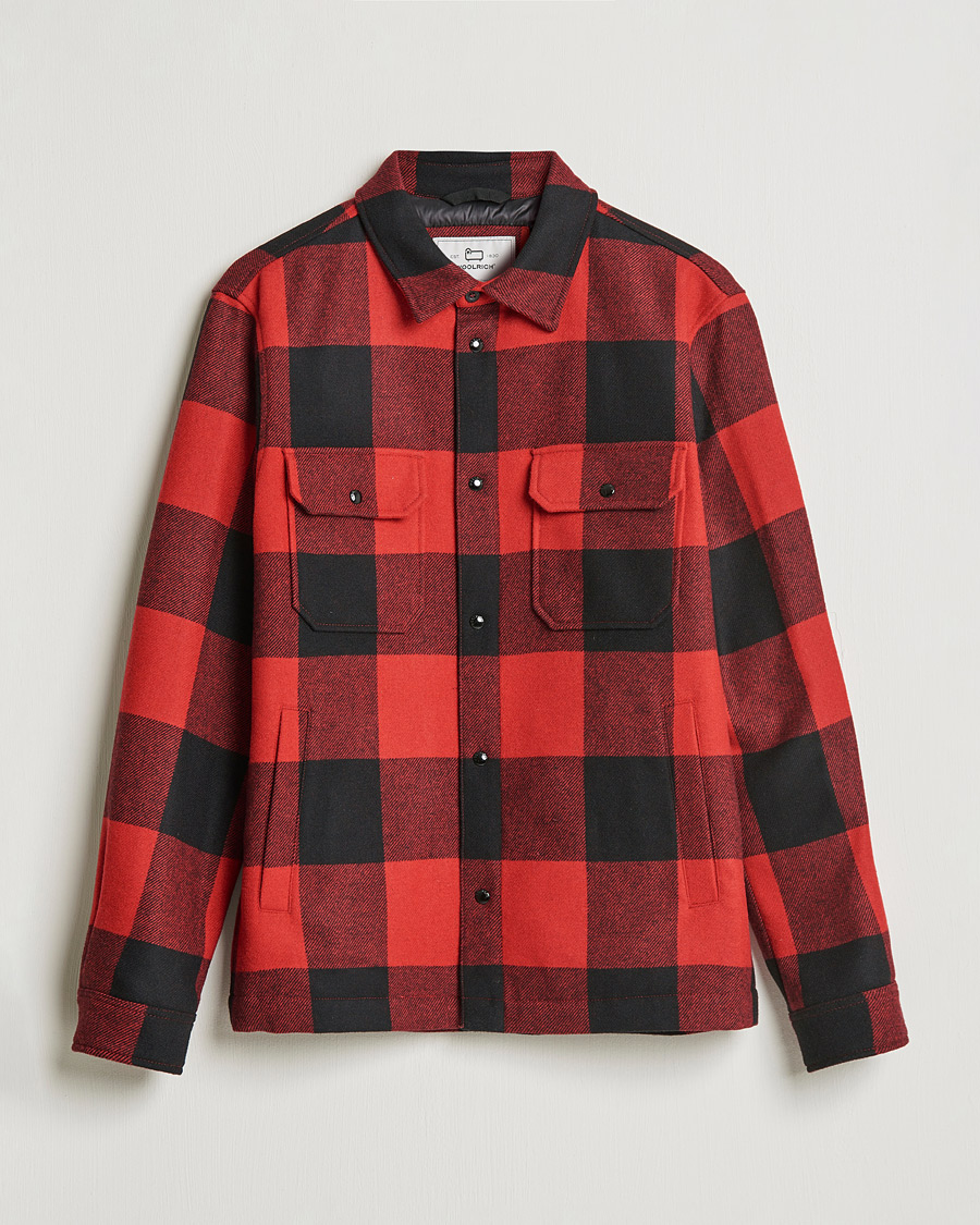 Herren | Hemden | Woolrich | Alaskan Wool Padded Overshirt Red Buffalo