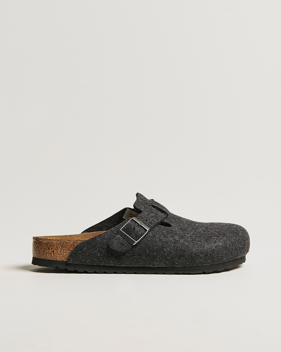 Herren | Sandalen & Pantoletten | BIRKENSTOCK | Boston Classic Footbed Wool Felt Antracite
