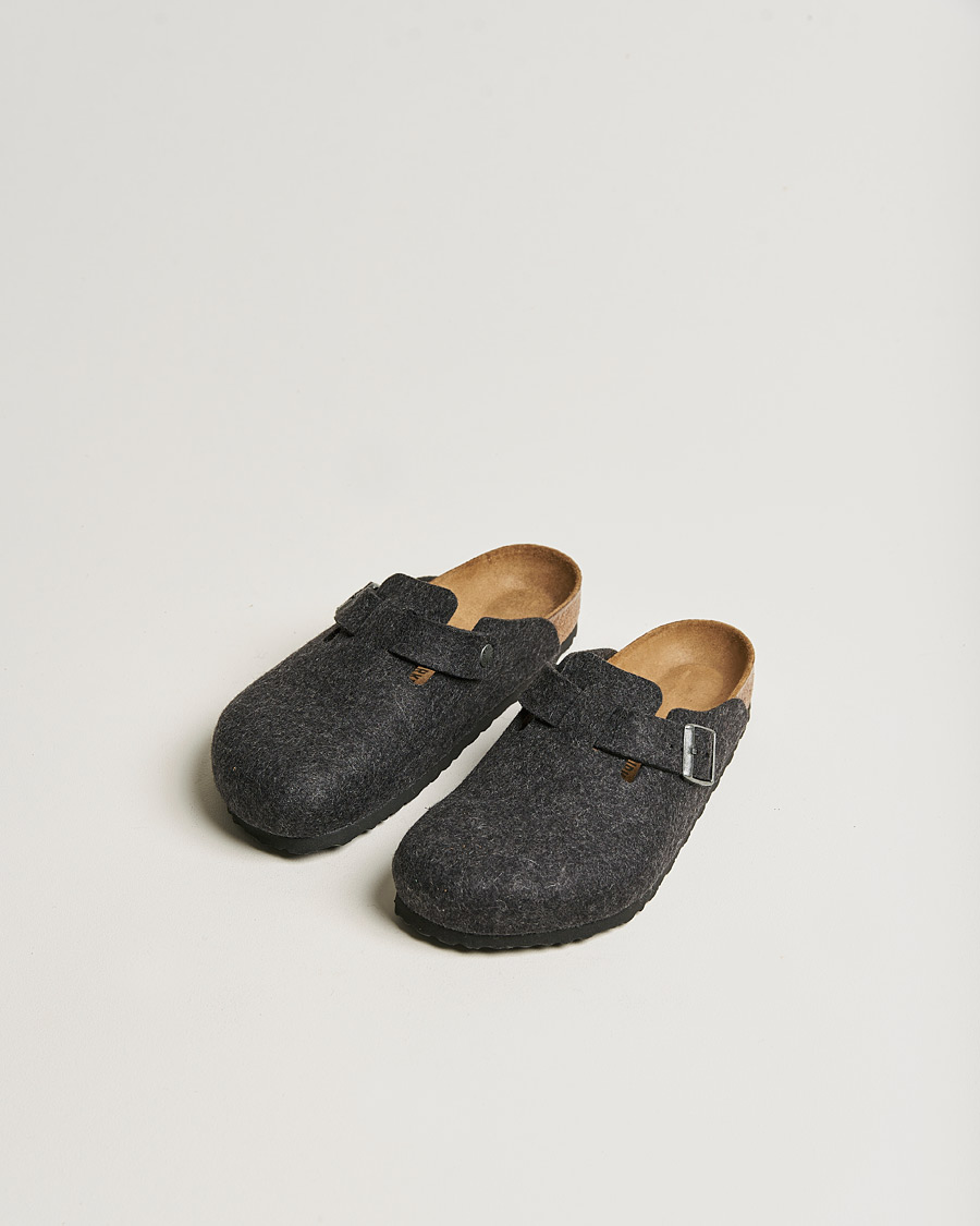 Herren | Sandalen & Pantoletten | BIRKENSTOCK | Boston Classic Footbed Wool Felt Antracite