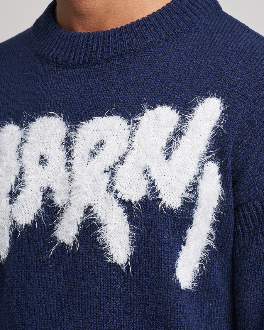 Herren | Pullover | Marni | Mohair Logo Sweater Navy