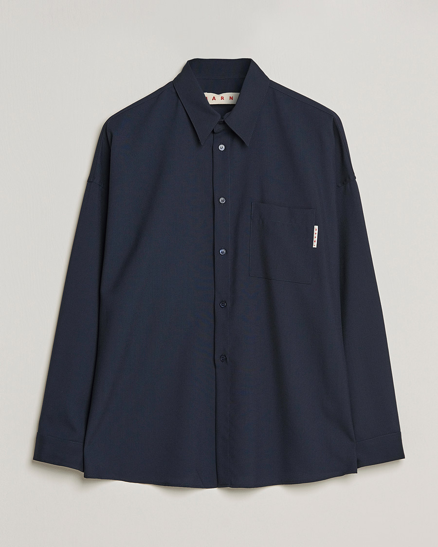 Herren | Hemden | Marni | Tropical Wool Oversize Shirt Blublack
