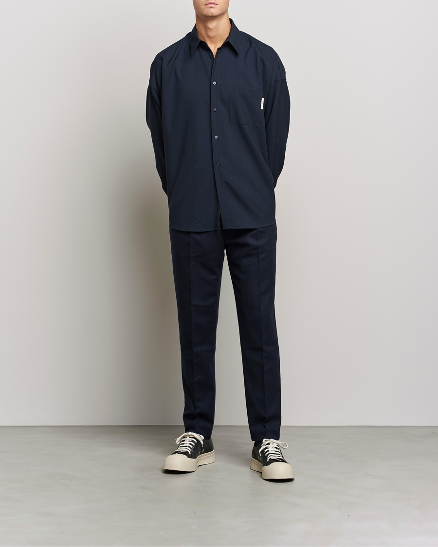 Herren | Hemden | Marni | Tropical Wool Oversize Shirt Blublack