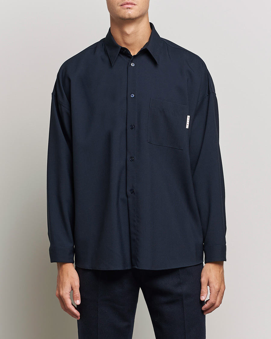 Herren | Hemden | Marni | Tropical Wool Oversize Shirt Blublack