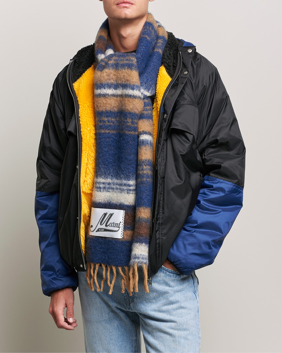 Herren | Marni Wool/Alpaca Scarf Navy/Beige | Marni | Wool/Alpaca Scarf Navy/Beige