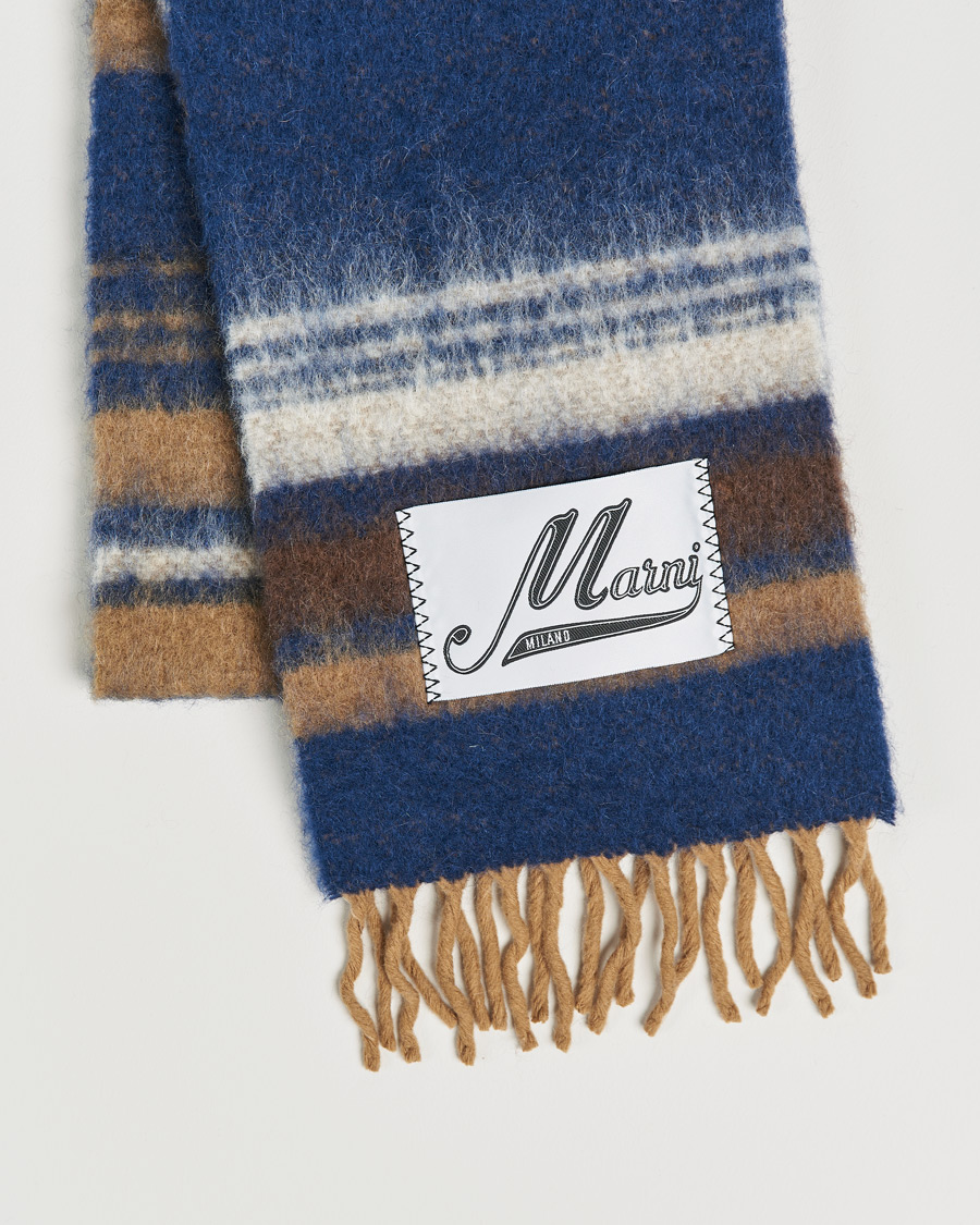 Herren | Marni Wool/Alpaca Scarf Navy/Beige | Marni | Wool/Alpaca Scarf Navy/Beige