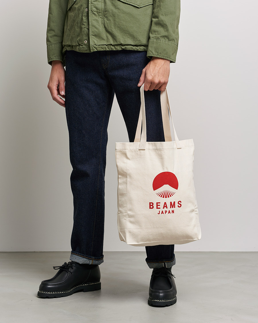 Herren | Beams Japan x Evergreen Works Tote Bag White/Red | Beams Japan | x Evergreen Works Tote Bag White/Red
