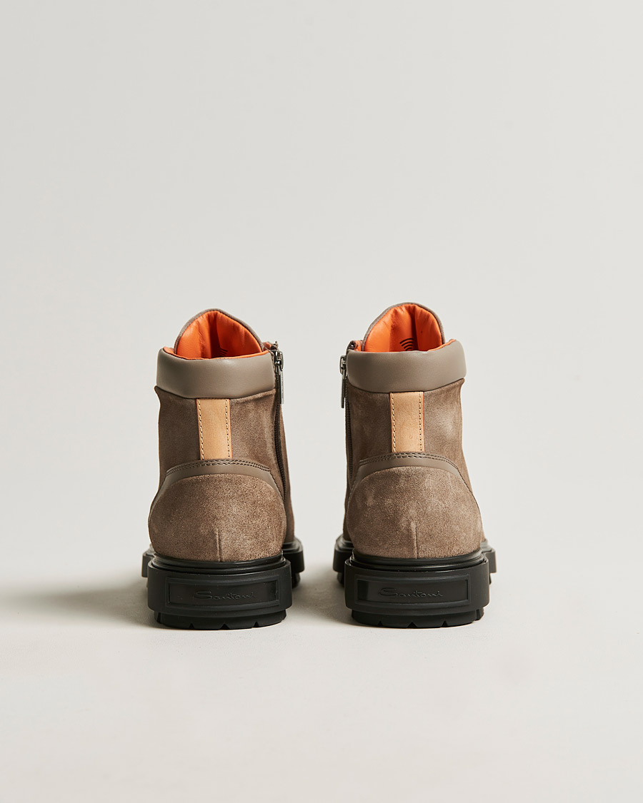 Herren | Santoni Winter Boot Beige Suede | Santoni | Winter Boot Beige Suede