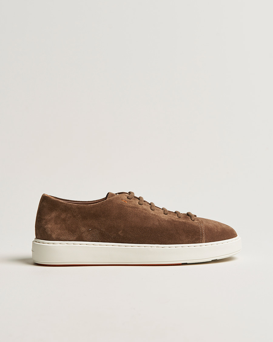 Herren | Santoni Cleanic Sneakers Dark Brown Suede | Santoni | Cleanic Sneakers Dark Brown Suede