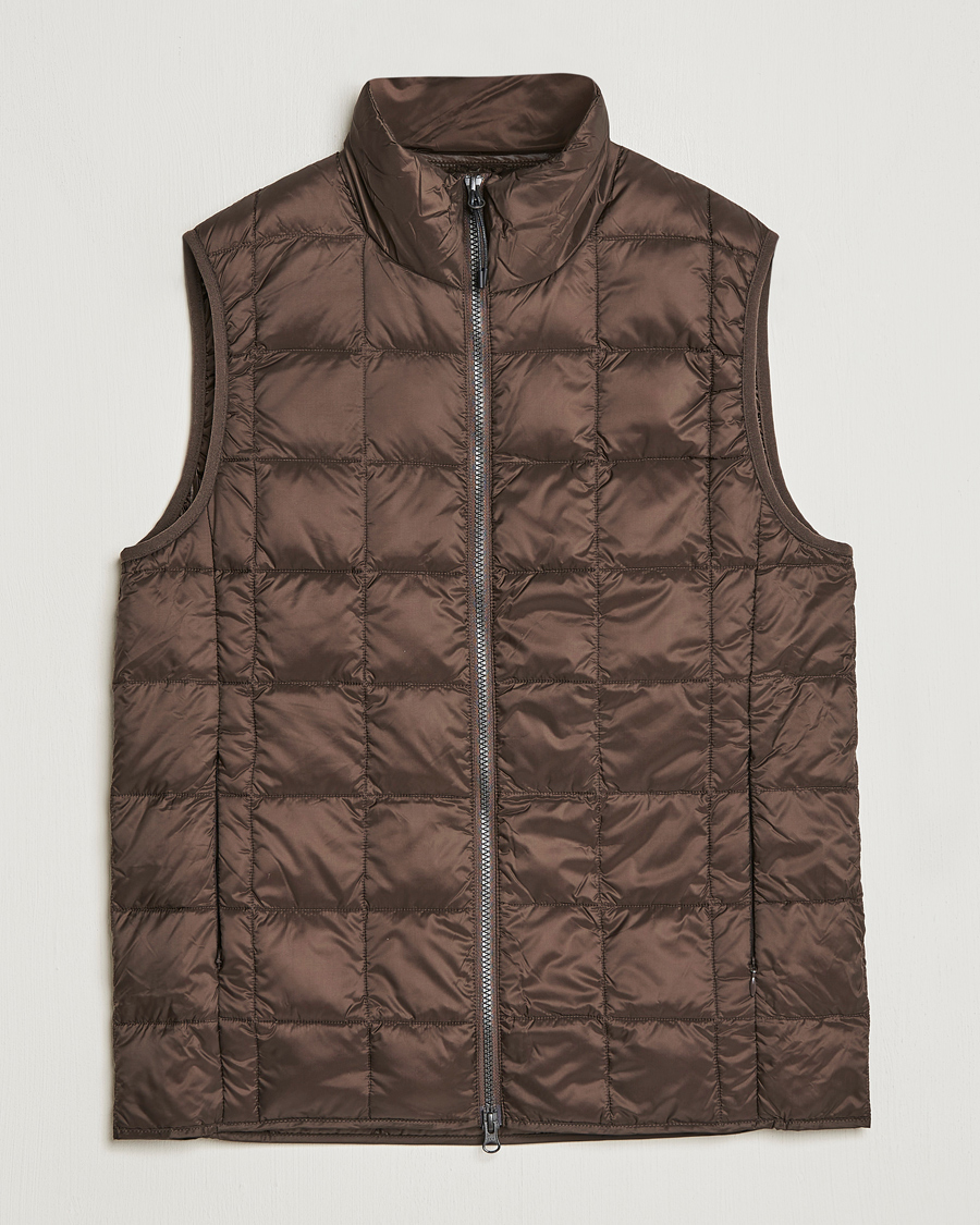 Herren | Jacken | TAION | High Neck Full Zip Lightweight Down Vest Dark Choco