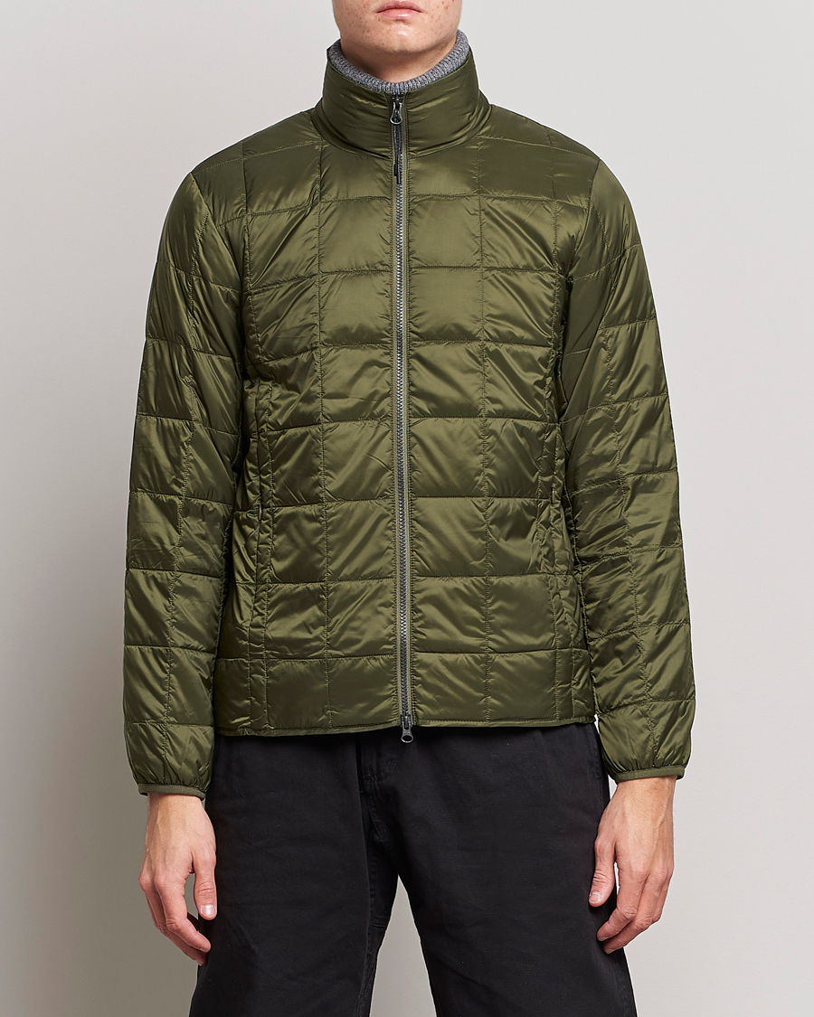 Herren | Jacken | TAION | High Neck Full Zip Lightweight Down Jacket Dark Olive