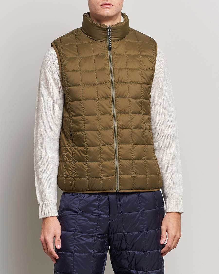 Herren | Jacken | TAION | Reversible Fleece Vest Olive/Dark Olive