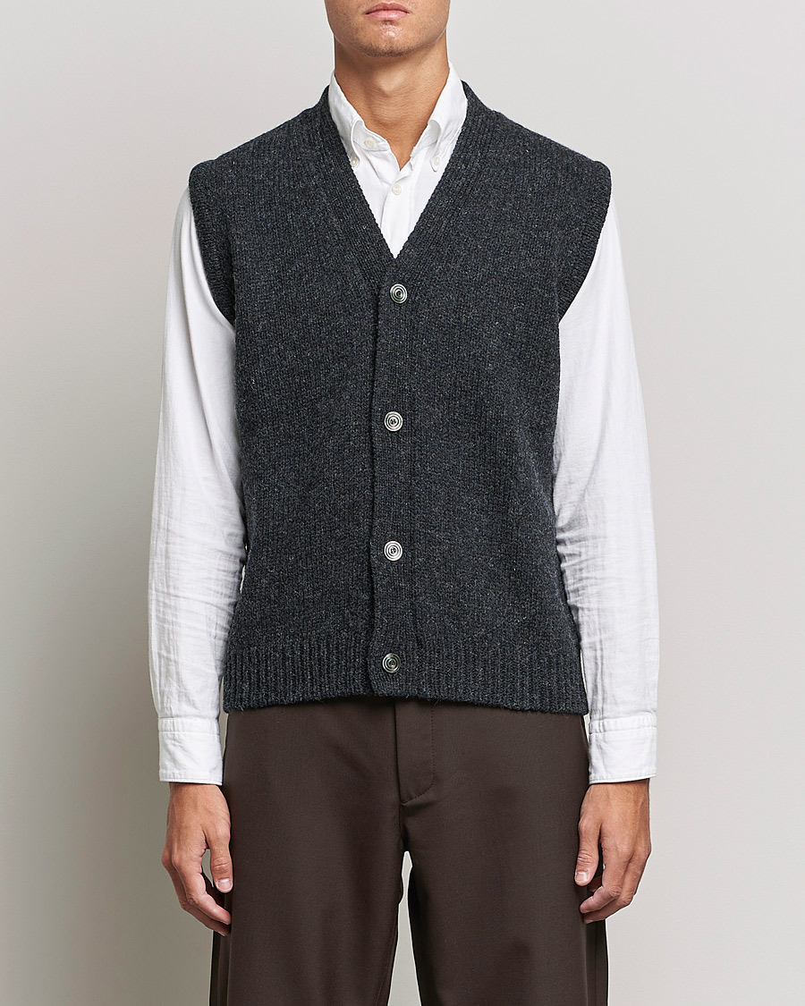 Herren | Pullover | Sunflower | Steven Knit Vest Dark Grey