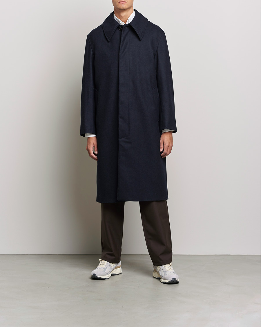 Herren | Jacken | Sunflower | Heavy Wool Winter Coat Dark Navy