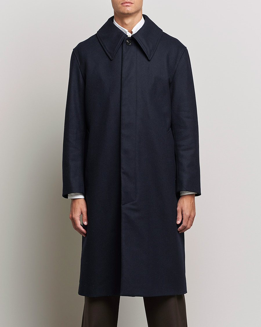 Herren | Jacken | Sunflower | Heavy Wool Winter Coat Dark Navy