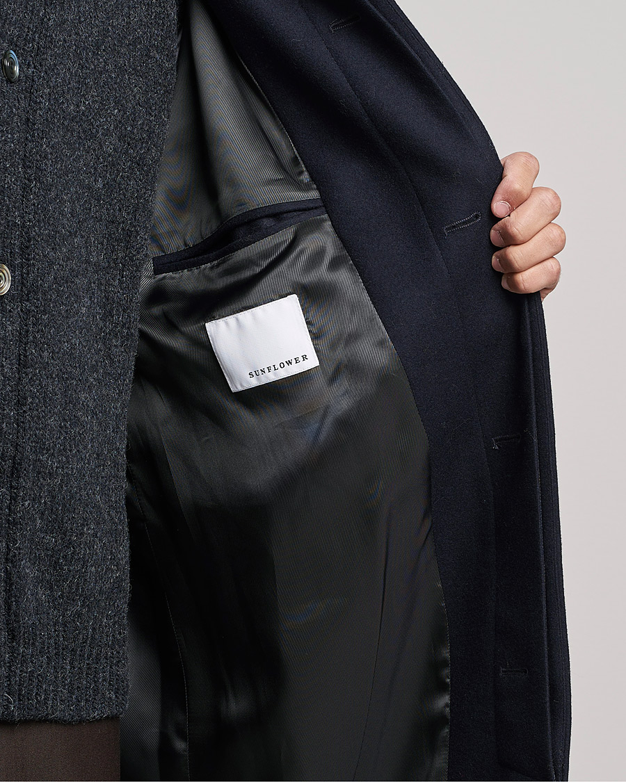 Herren | Jacken | Sunflower | Heavy Wool Winter Coat Dark Navy