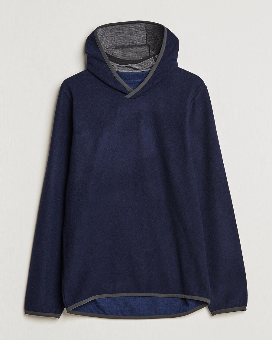 Herren | Pullover | SEASE | Drone Wool/Jersey Hood Navy
