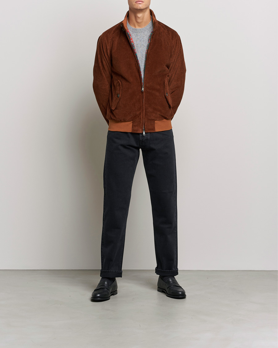 Herren | Jacken | Baracuta | G9 Padded Corduroy Harrington Jacket Cognac