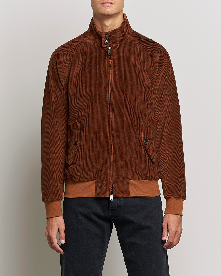 Herren | Jacken | Baracuta | G9 Padded Corduroy Harrington Jacket Cognac