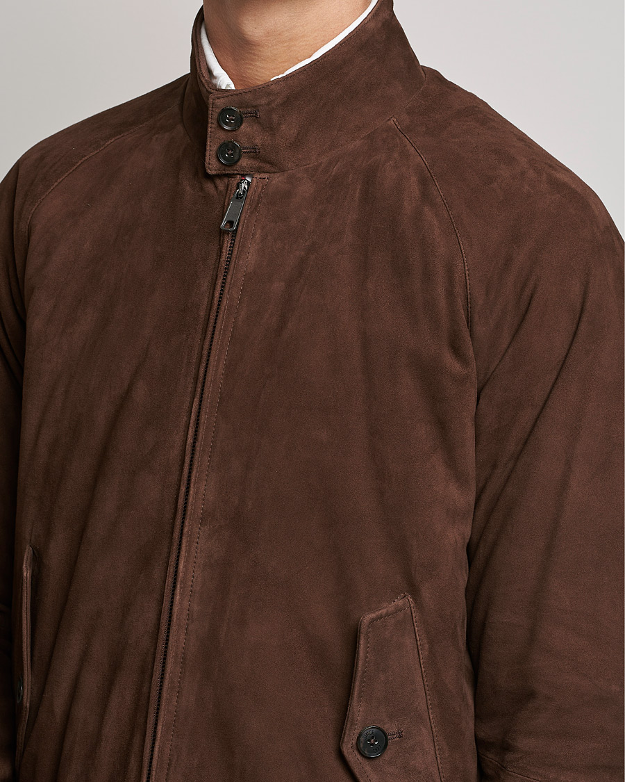 Herren | Jacken | Baracuta | G9 Winter Suede Harrington Jacket Chocolate