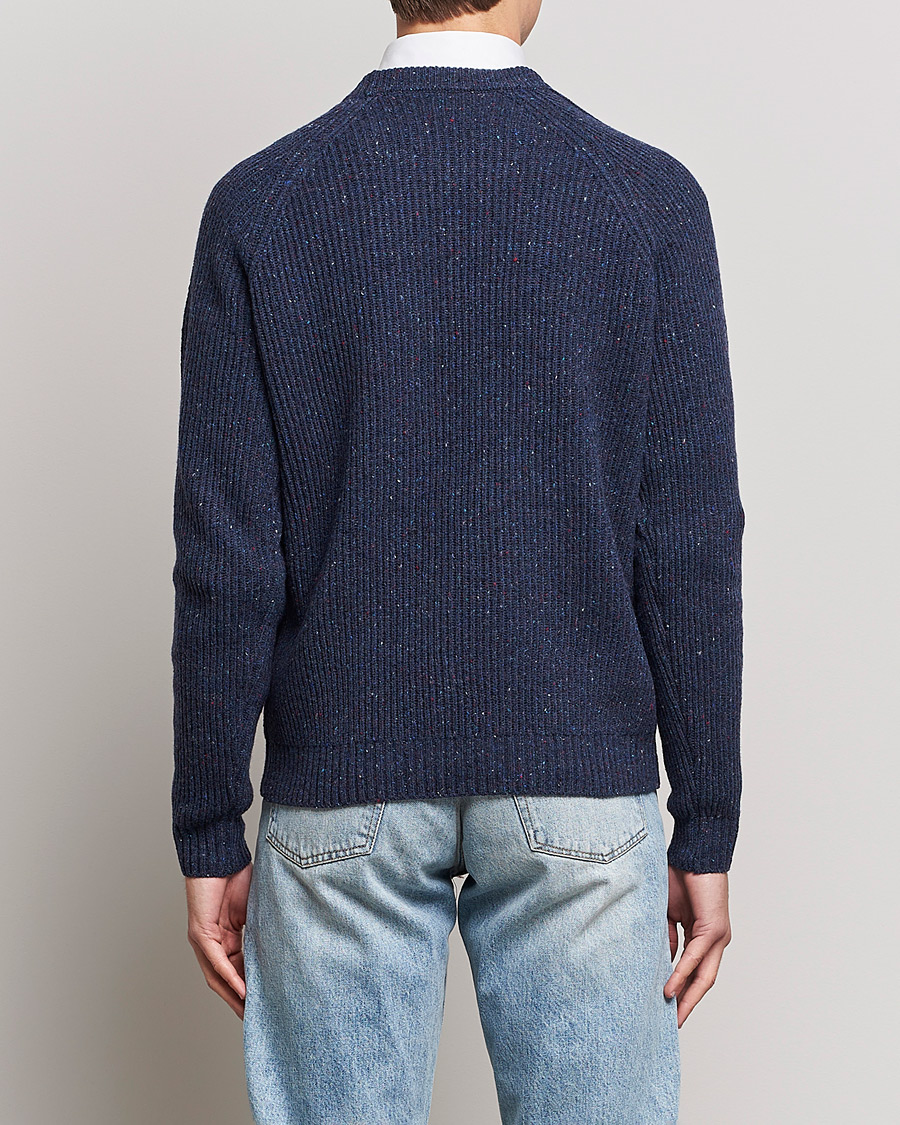 Herren | Pullover | Baracuta | Knop Yarn Raglan Crew Neck Dark Navy